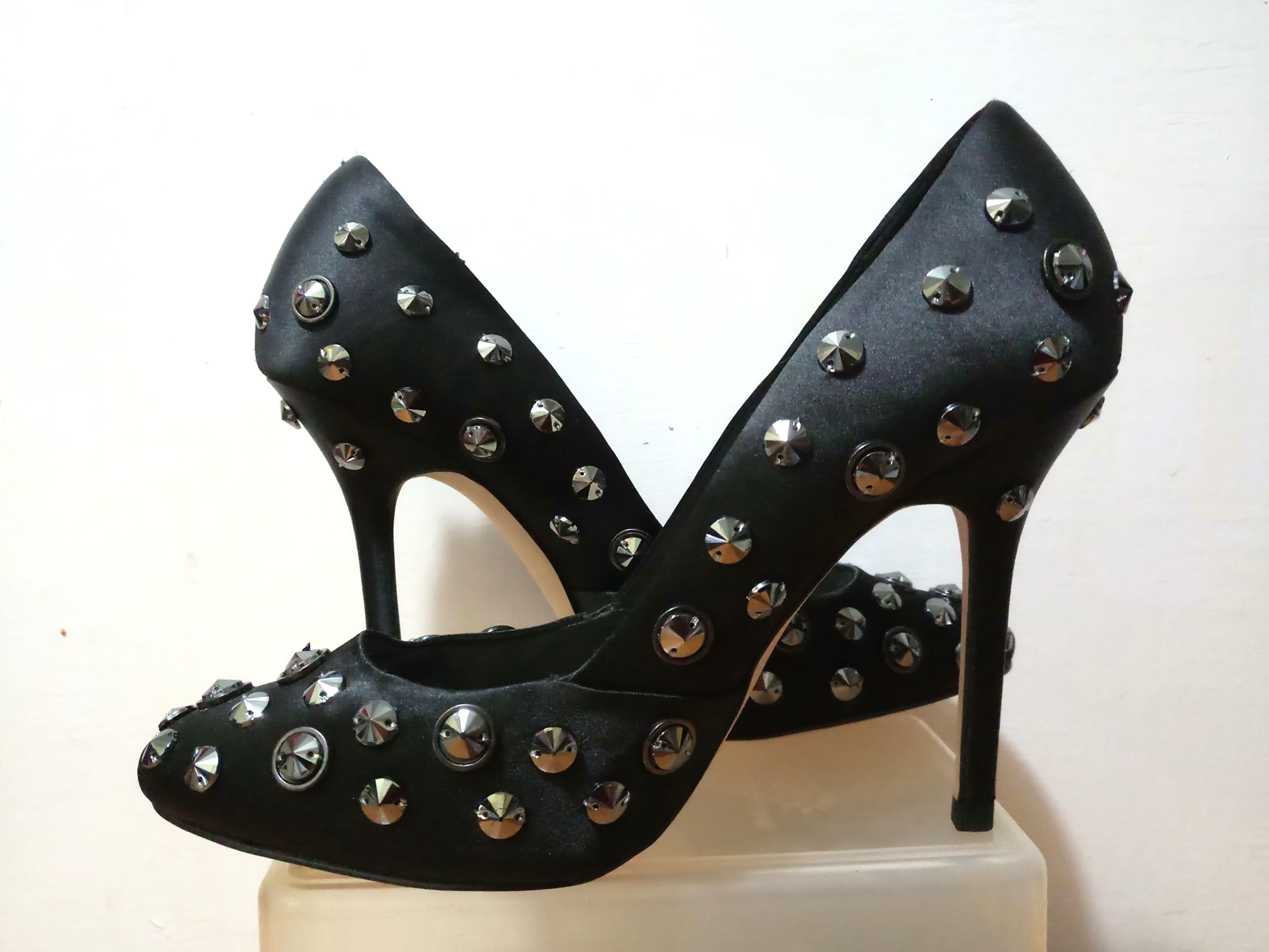 zara studded heels