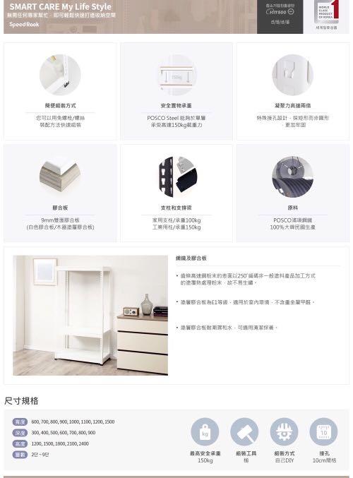 全新福利品庫存出清 特力屋韓國speed Rack 角鋼三層衣架白色80x40x180cm 居家生活 傢俱 其他在旋轉拍賣