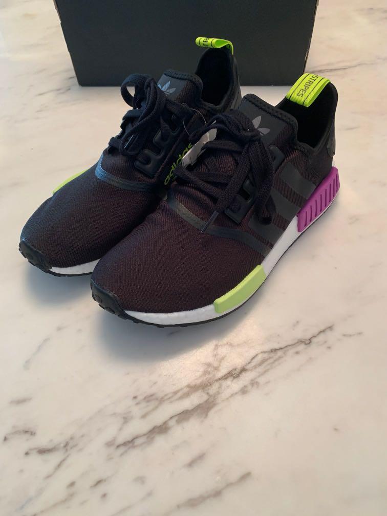 Adidas nmd r1 core black cheap shock purple