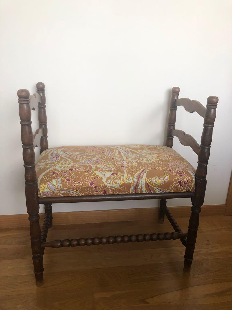 Antique Upholstered hallway benches, Furniture & Home Living, Furniture