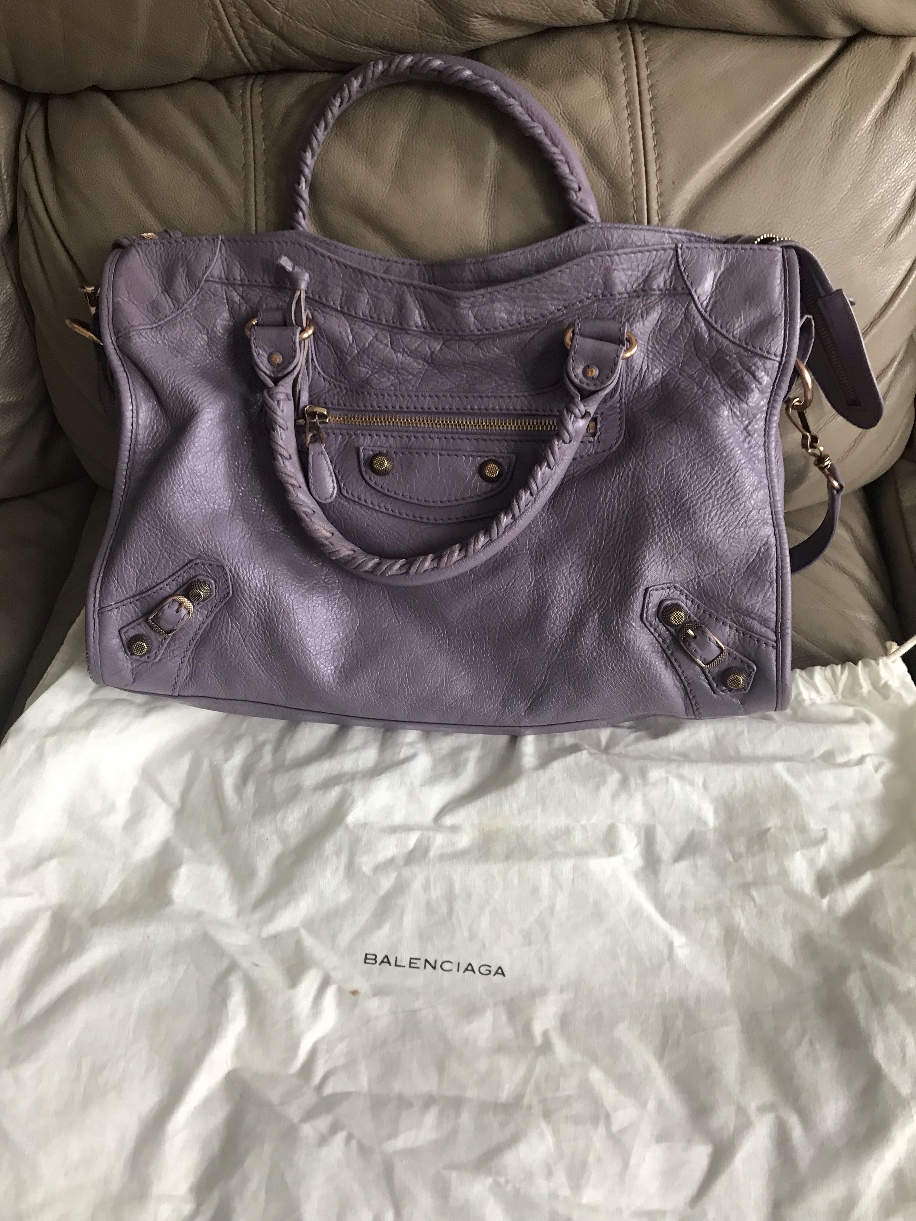 Dykker diamant Shuraba Balenciaga City Handbag (purple), 女裝, 手袋及銀包, 多用途袋- Carousell
