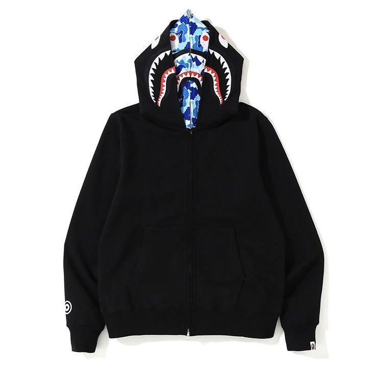 Bape abc shark full zip double hoodie, Men's Fashion, Tops u0026 Sets, Hoodies  on Carousell