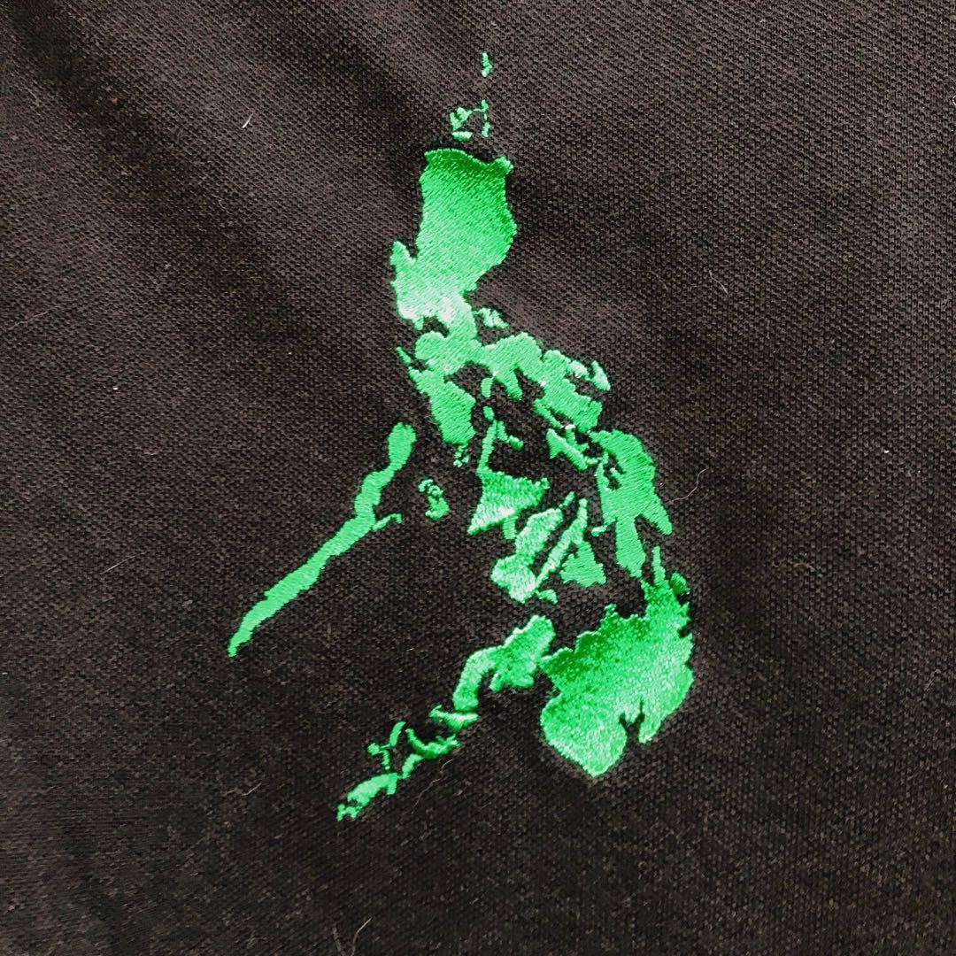 Bench Pinoy Lab Embroidered Philippine Map Black Polo Shirt, Men's