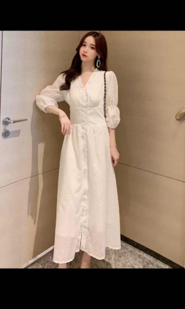 white korean dress