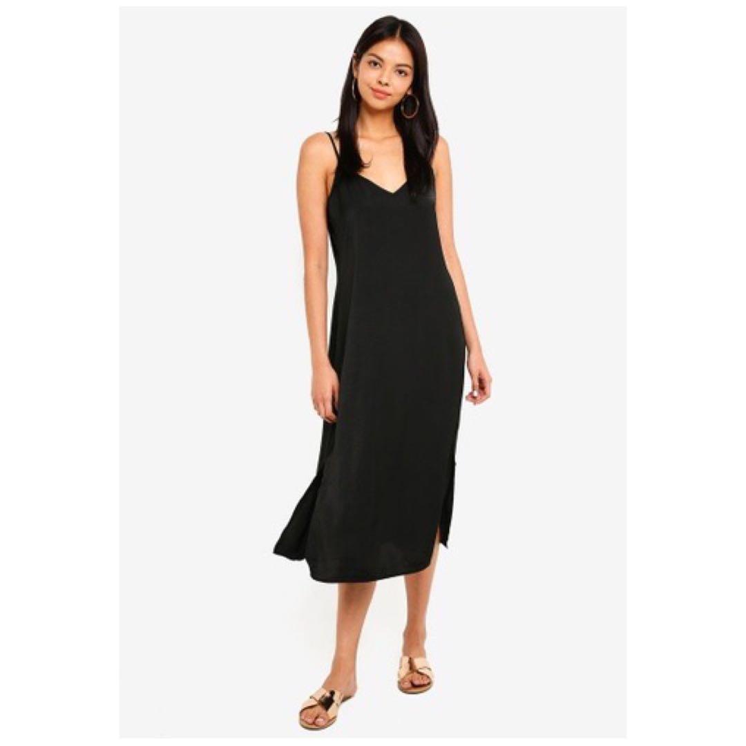 Cotton on woven satin midi dress clearance