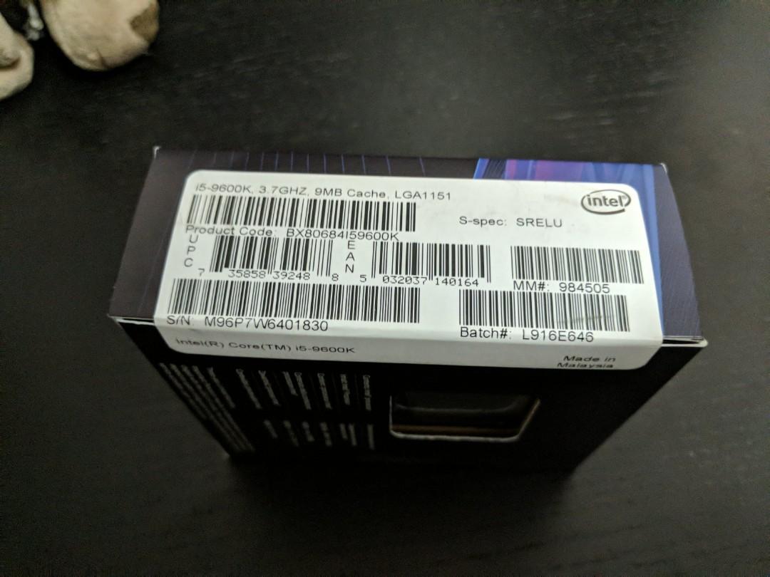 Intel Core i5-9600K processor 3.7 GHz Box MB Smart Cache
