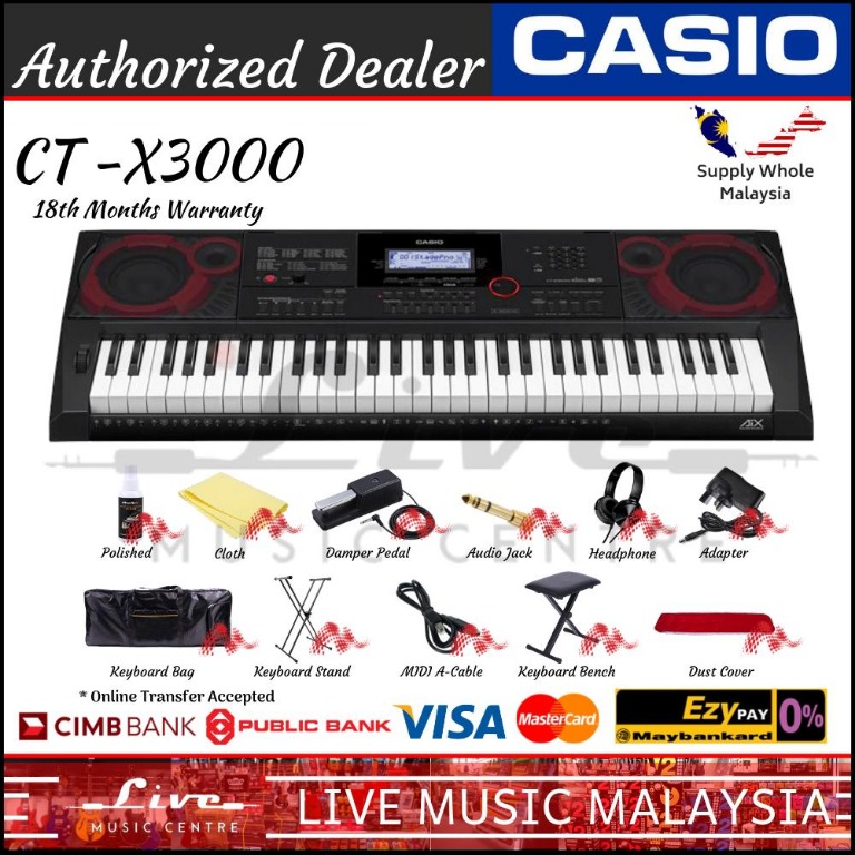 Casio Ct X3000 61 Keys Portable Keyboard With Keyboard Stand