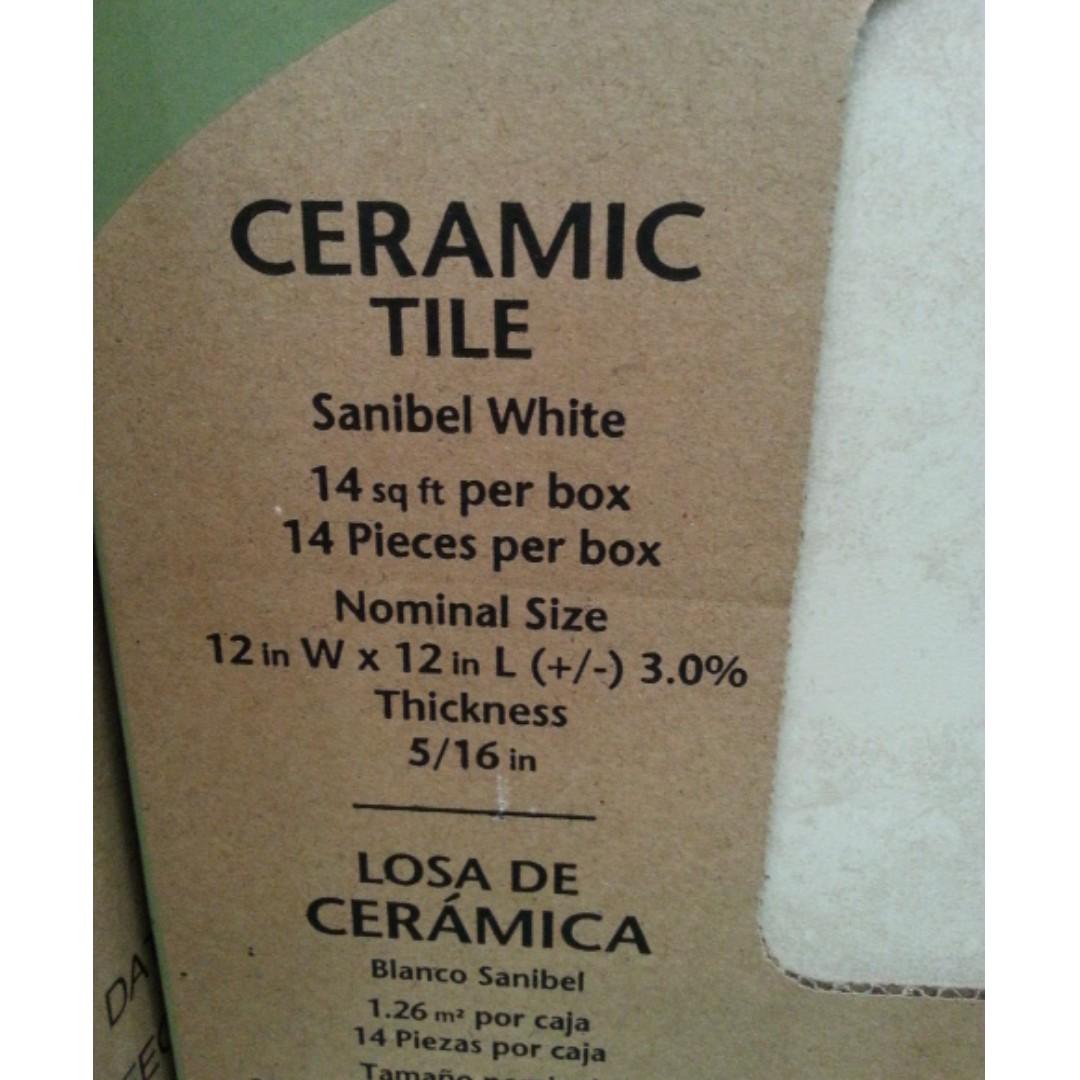 Ceramic Tile Sanibel White 14sq/ft per box, Furniture & Home Living