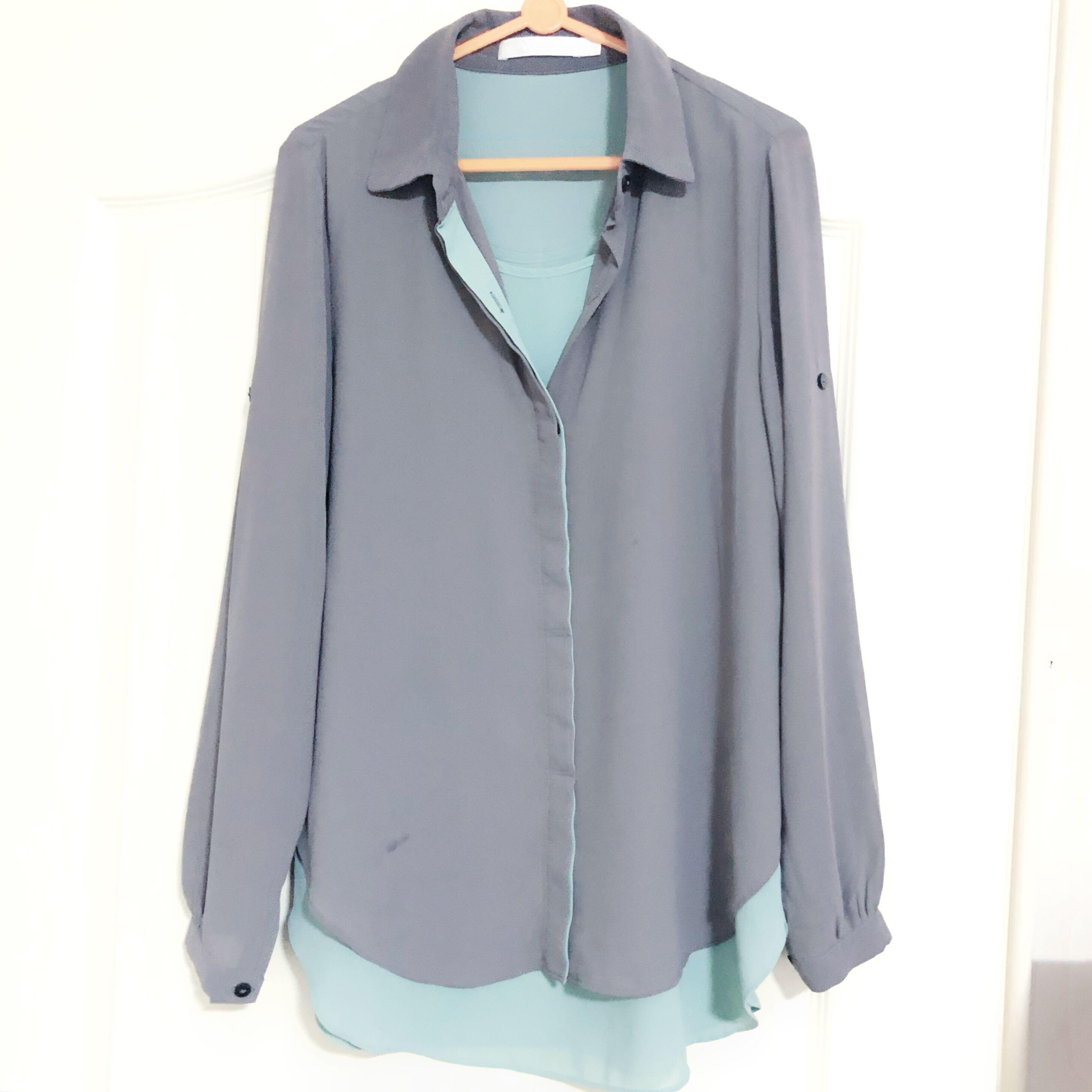 turquoise chiffon blouse