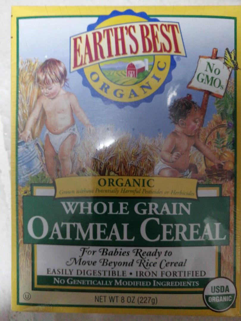 earth's best organic whole grain oatmeal cereal