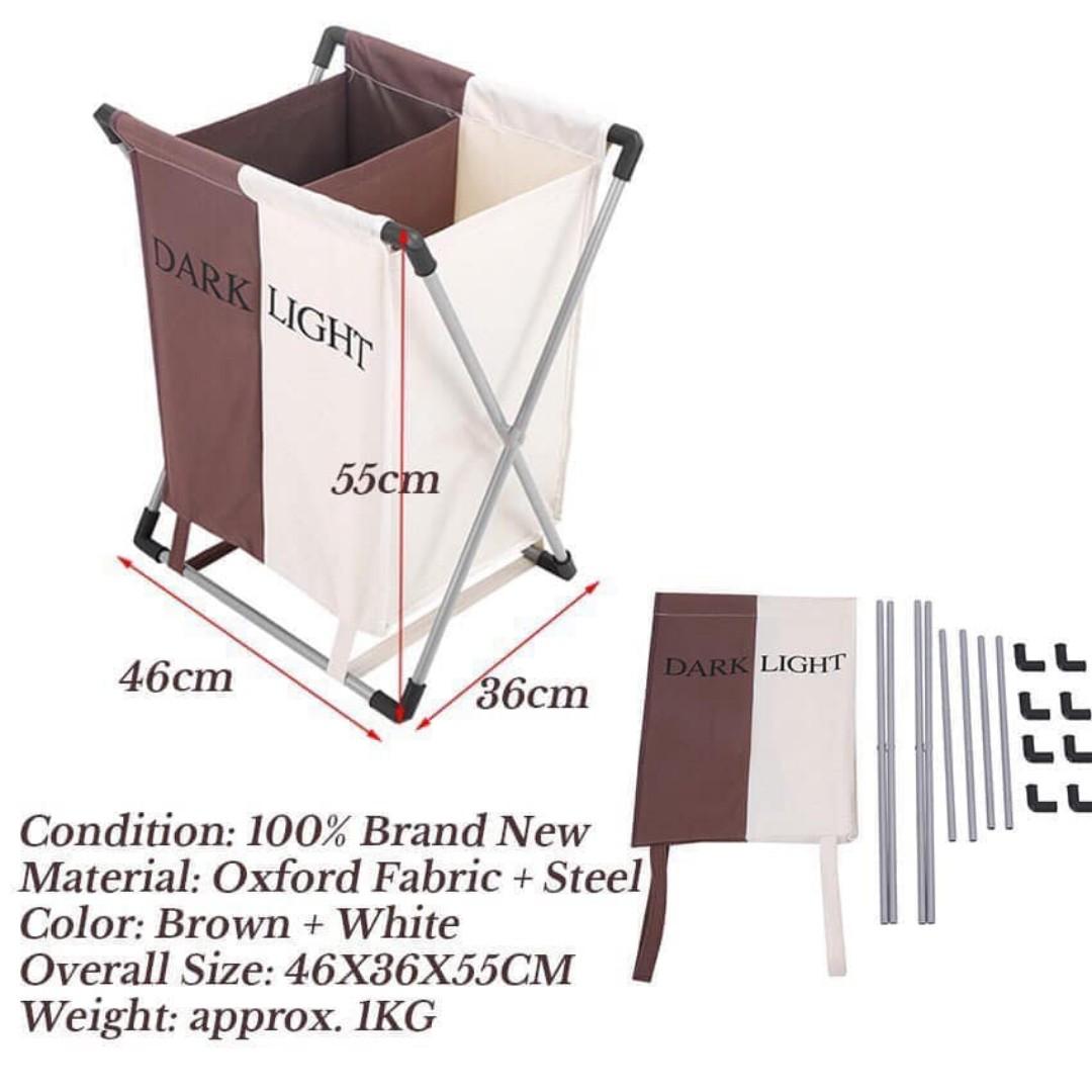 FOLDABLE DIRTY CLOTHES LAUNDRY BASKET (Category: Laundry Baskets) located in Manila. Submitted by christimjose09 (Listing ID 237231316, Image 3). Description: Product details: ✔️Double sections to store clothes in dark and light color. ✔️The basket is made of high quality oxford material, thick, sturdy, wear-resistant and durable in use. ✔️X-shaped side bracket is more durable and prevent the basket from deforming on the condition of overlarge ca