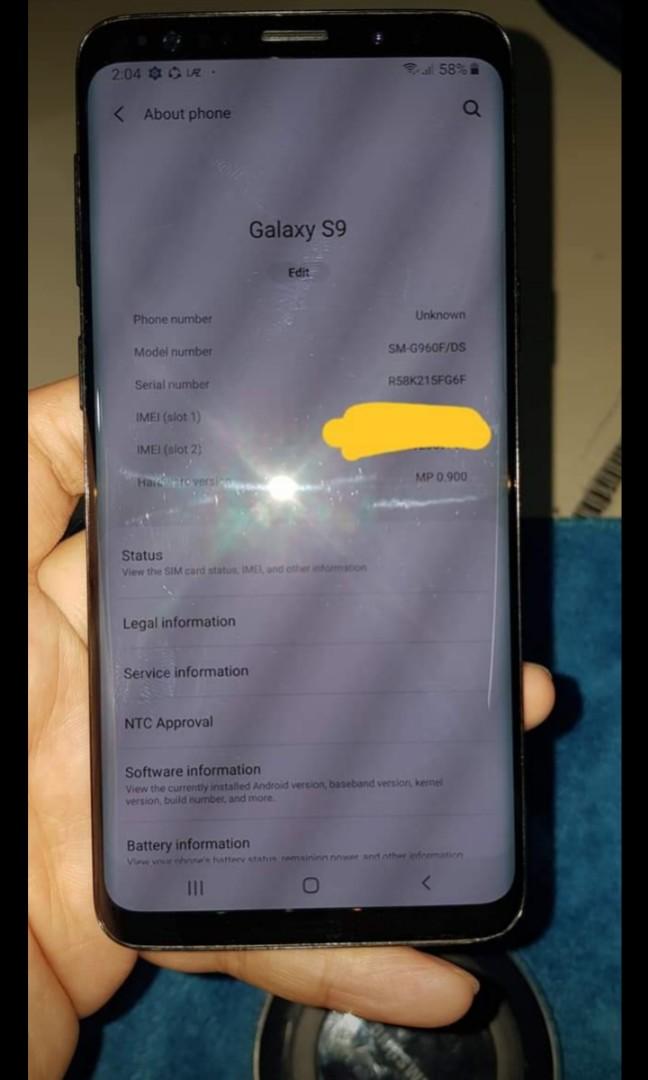 For Sale Galaxy s9 64gb Smooth No issue (Category: Samsung) located in Las Pinas. Submitted by ezeq28 (Listing ID 237281170, Image 2). Description: For Sale Galaxy S9 64gb 4gb Ram No hidden issue smooth 98% no amoled burn no crack Comes with Wireless charging pad and type C cord Price is negotioble depends sa meet up pm me lang Las pinas or Alabang meet up sana txt or pm me 09193921156.