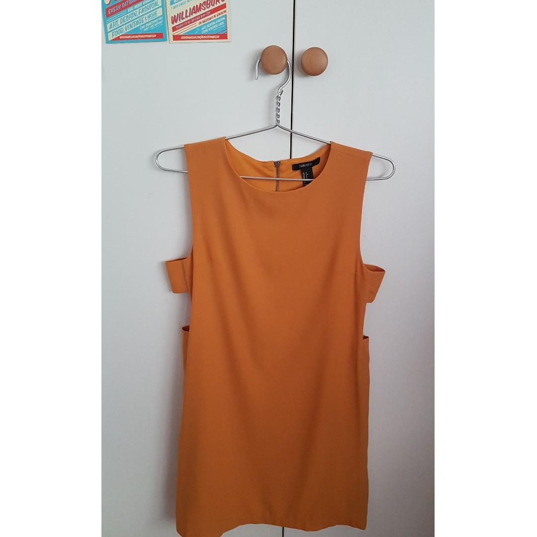 Forever21 Mustard Dress W Cutouts Women S Fashion Clothes