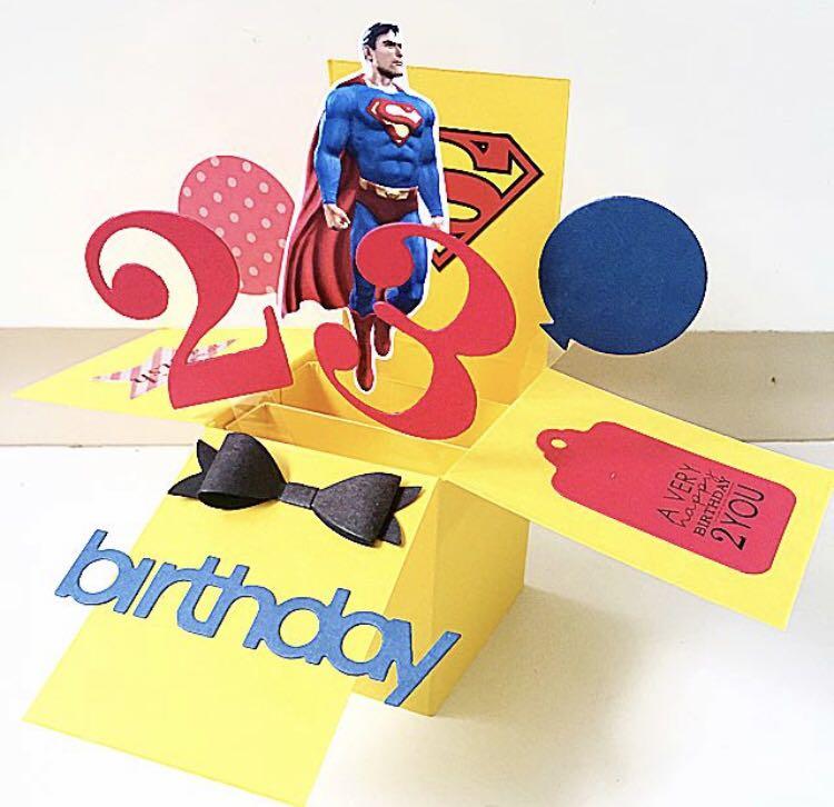 Happy Birthday Superman 23rd Pop Up Handmade Card Design Craft