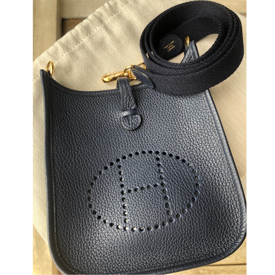 NWT Hermes Navy Blue Bleu Nuit Mini Evelyne 16 TPM Messenger Bag – Boutique  Patina