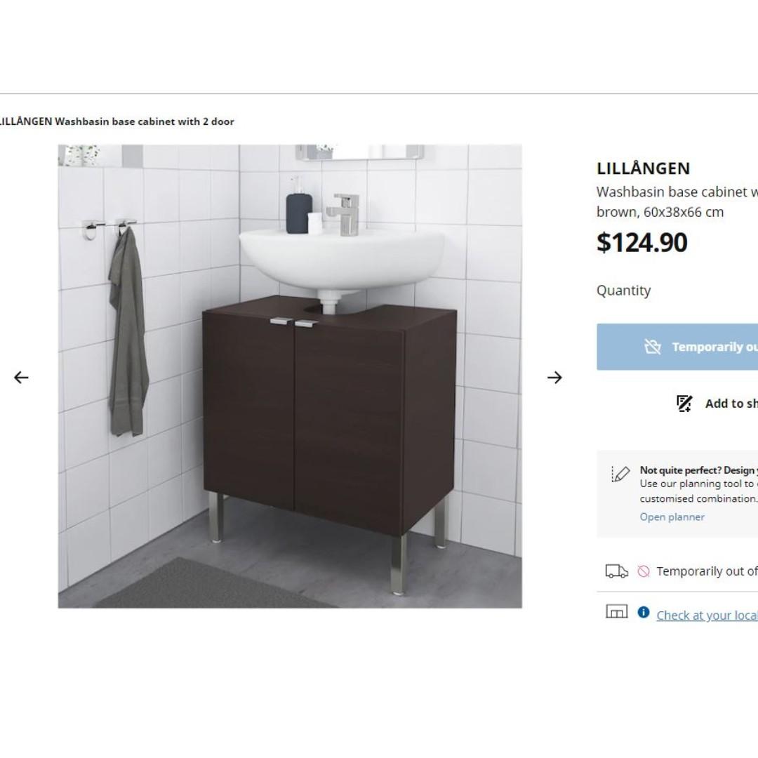 Ikea Lillangen Washbasin Cabinet, Furniture & Home Living, Bathroom & Kitchen Fixtures on Carousell