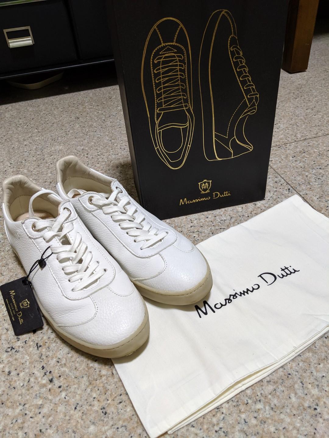 massimo dutti white leather sneakers