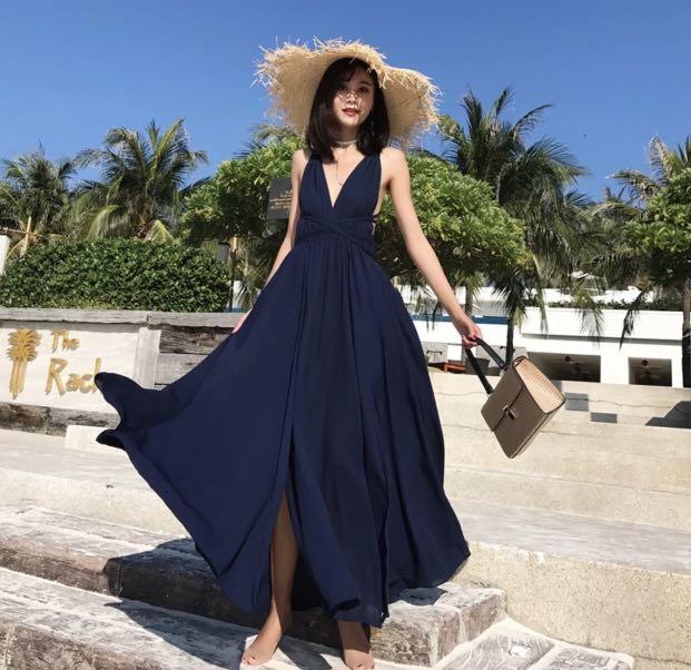 Navy blue beach dresses hot sale