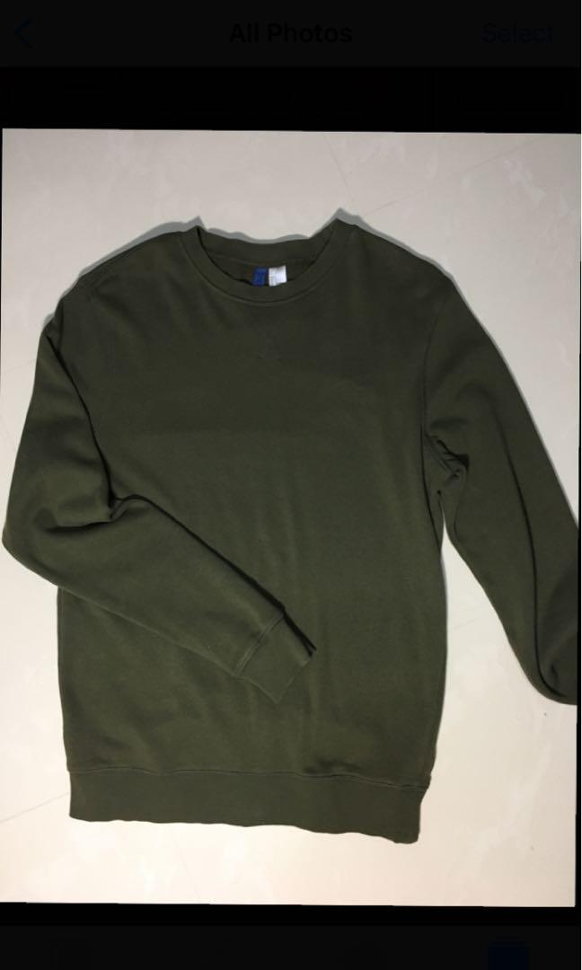 olive green moletom com capuz h&m