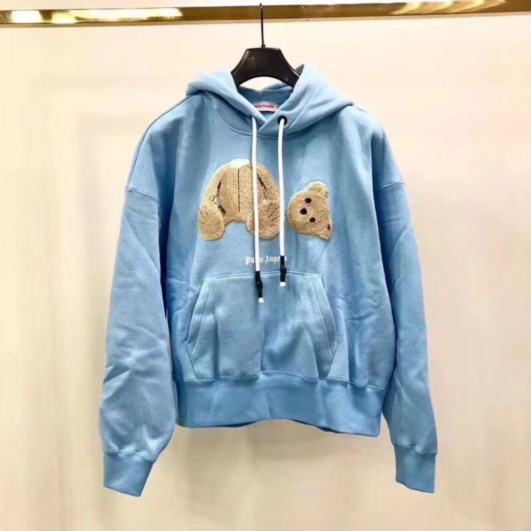 palm angels blue hoodie