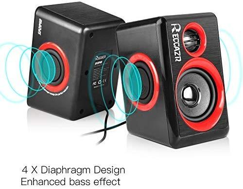 PC Computer Speakers, Reccazr SP2040 USB-Powered Multimedia Desktop ...