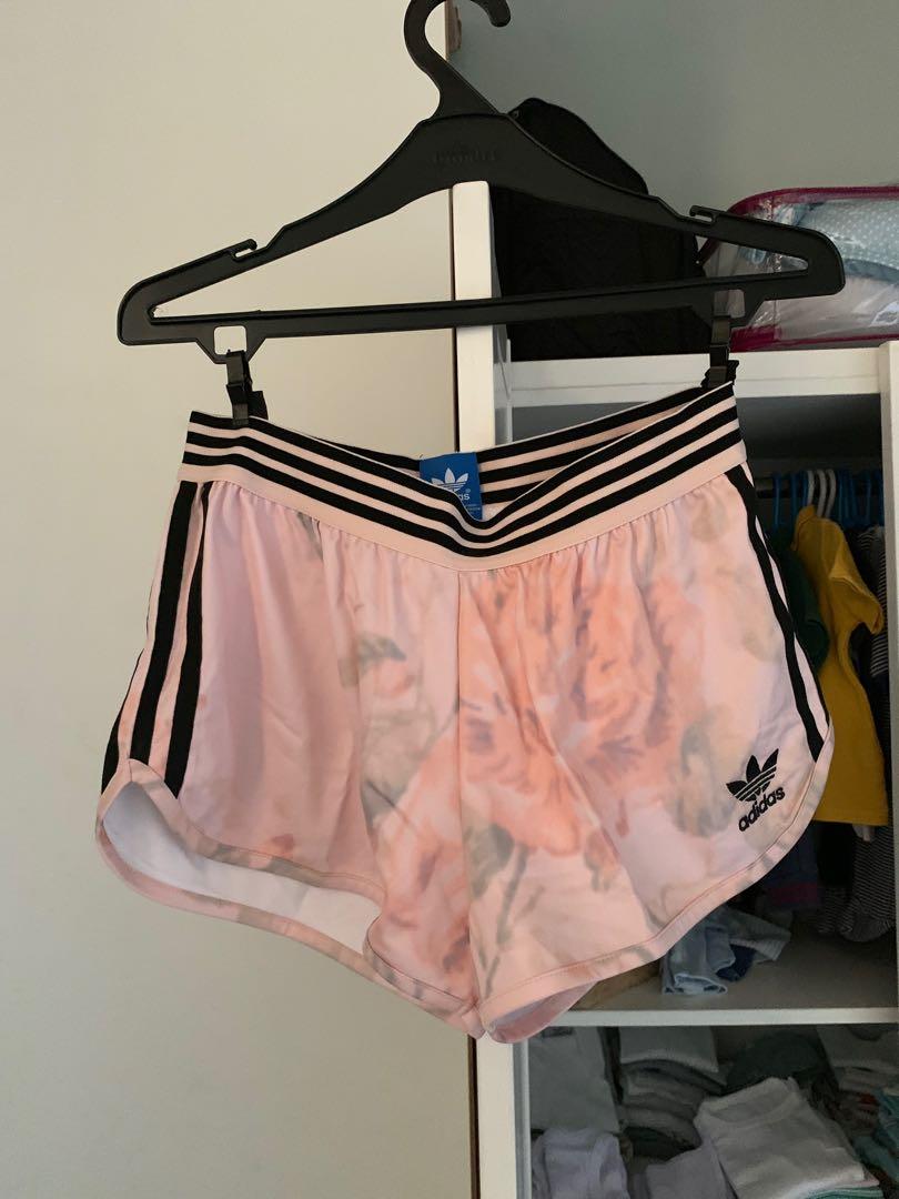 Pink adidas shorts, Fesyen Wanita 