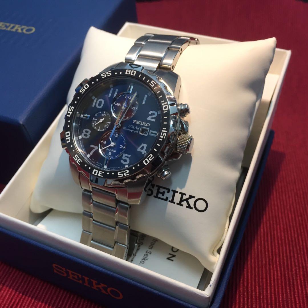 Seiko Solar Chronograph , Men's Fashion, Watches &  Accessories, Watches on Carousell