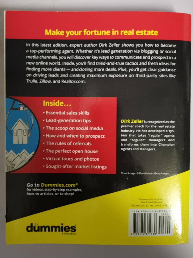 Success As A Real Estate Agent For Dummies Books Stationery