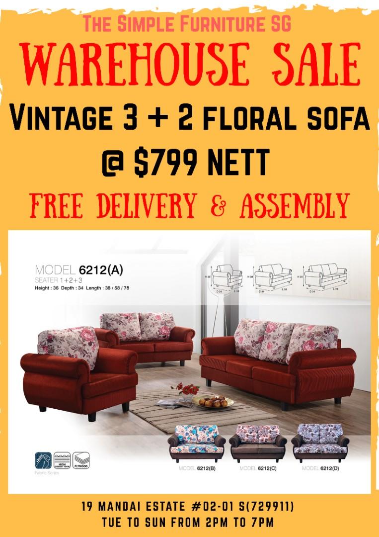 Vintage 3 2 Floral Sofa Warehouse Sale Furniture Sofas On Carousell Fresh as a daisy and blooming lovely. carousell