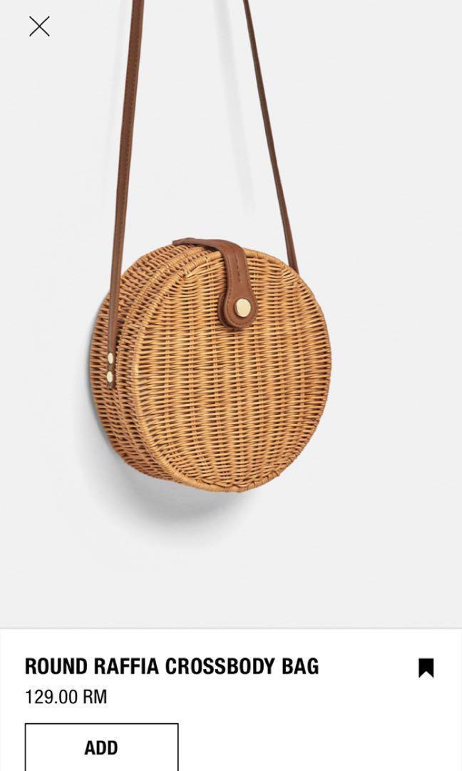 Round raffia crossbody bag zara cheap