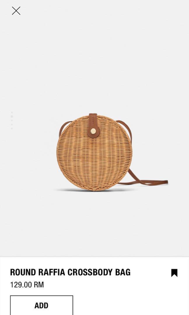 Round raffia crossbody bag zara new arrivals