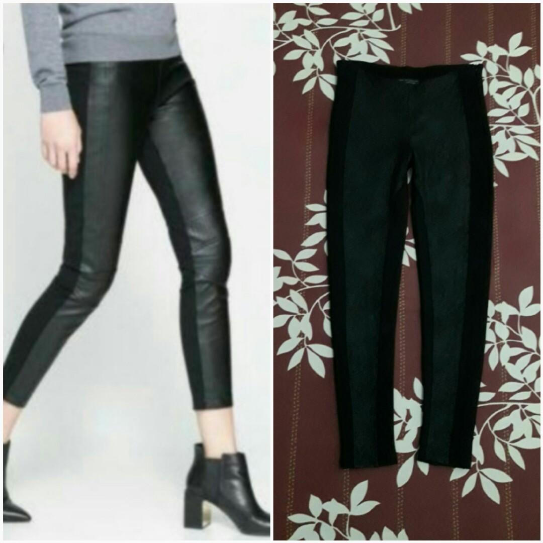 leather effect leggings zara