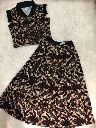 Two piece batik midi dress