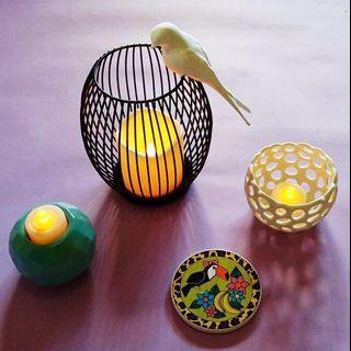 🖤Metal Minimalist LED lamp & Candle Holders🖤