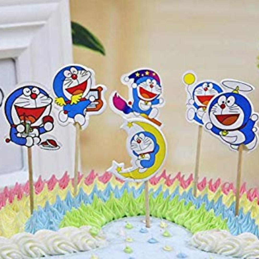 24pcs Doraemon Cupcake Toppers Cake Topper Home Appliances