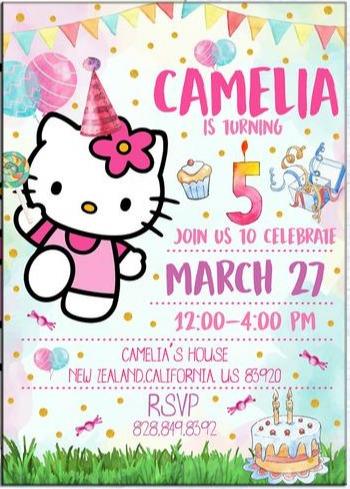 30 Pcs Hello Kitty Birthday Party Invitation Design Craft Others On Carousell