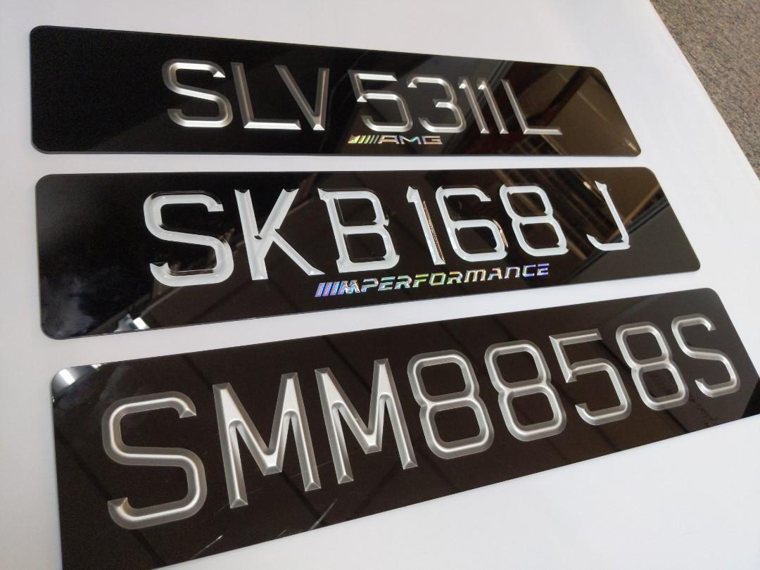 3D Number Plate Laser Cut Flat Acrylic Design, Car Accessories