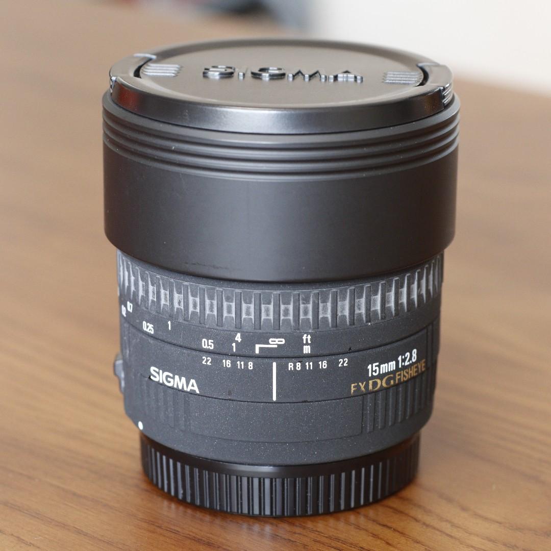 90%新Sigma 15mm F2.8 EX DG Fisheye (Canon EF Mount) 淨鏡頭連前後蓋