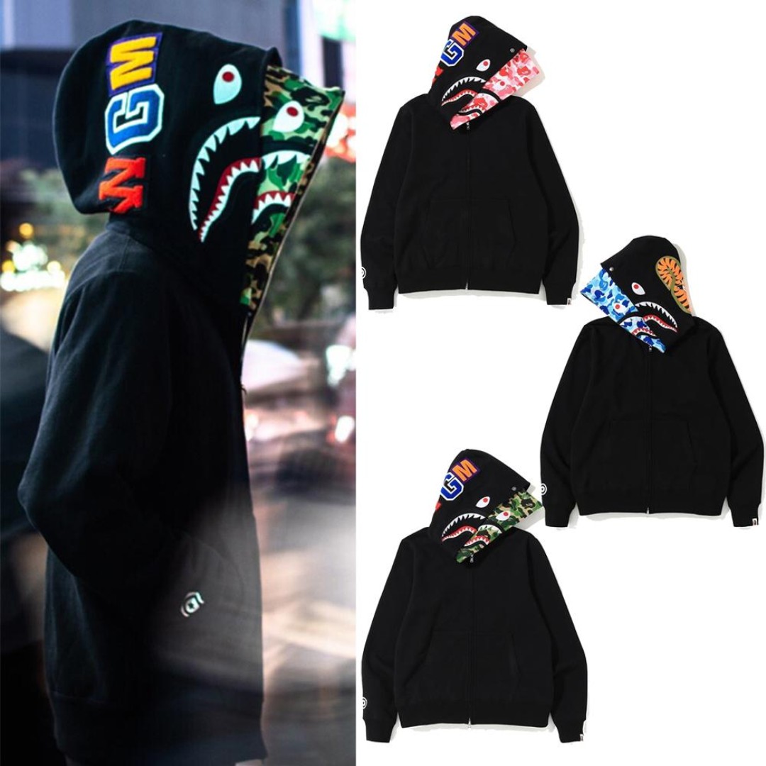 Bape shark 2025 double hoodie