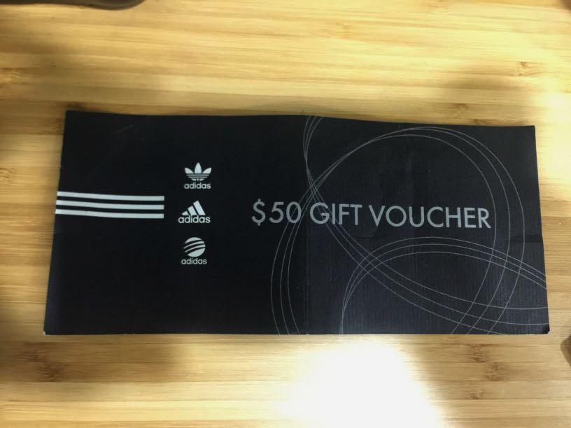 Adidas $50 voucher, Sports, Sports Apparel on Carousell