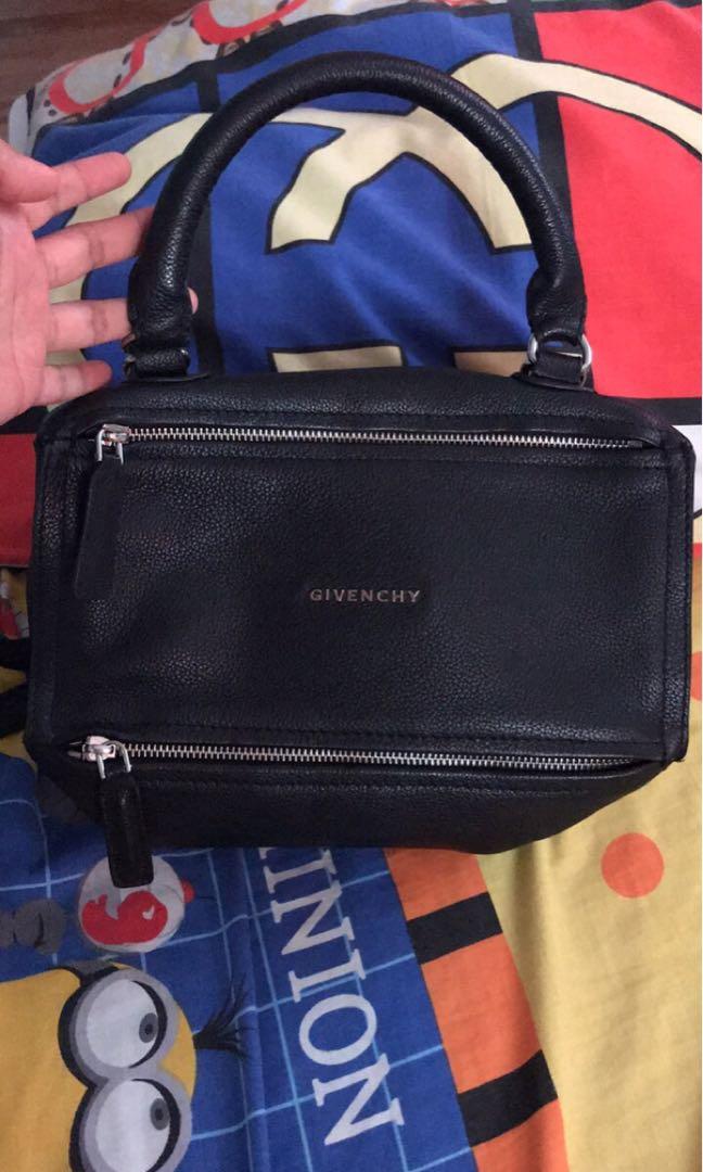Authntic givenchy pandora small (Category: Luxury Bags & Wallets) located in Makati City. Submitted by chichib (Listing ID 237325660, Image 1). Description: Repriced!!! Excellent used condition With small tear on one handle side but can be repaired No stains Comes with dustbag Please be sure when buying, no returns, no exchange.