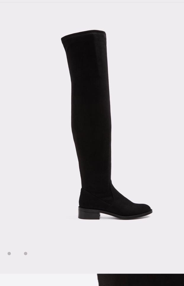 Black Aldo Thigh High Boots, Women's 