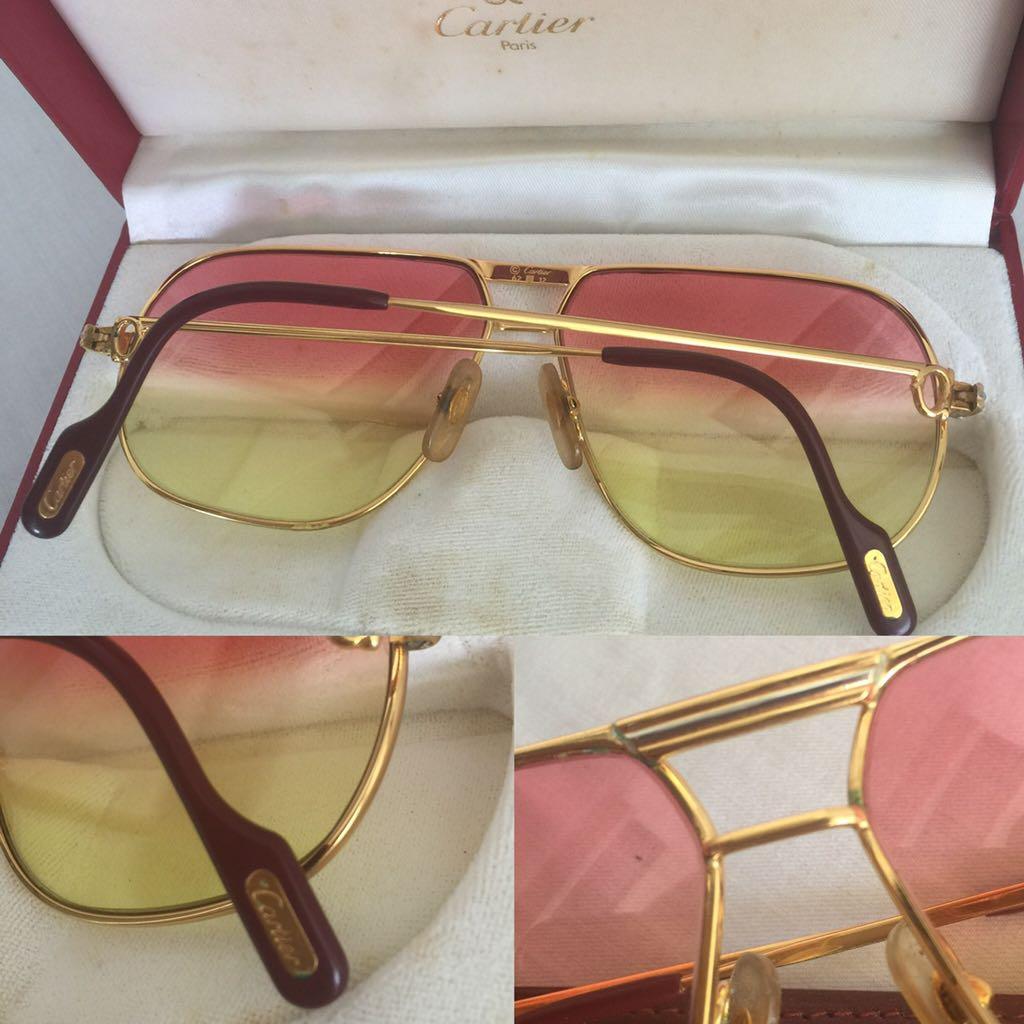 Cartier Louis Tank Vintage Sunglasses 14k Gold Plated 62 12 Made in France