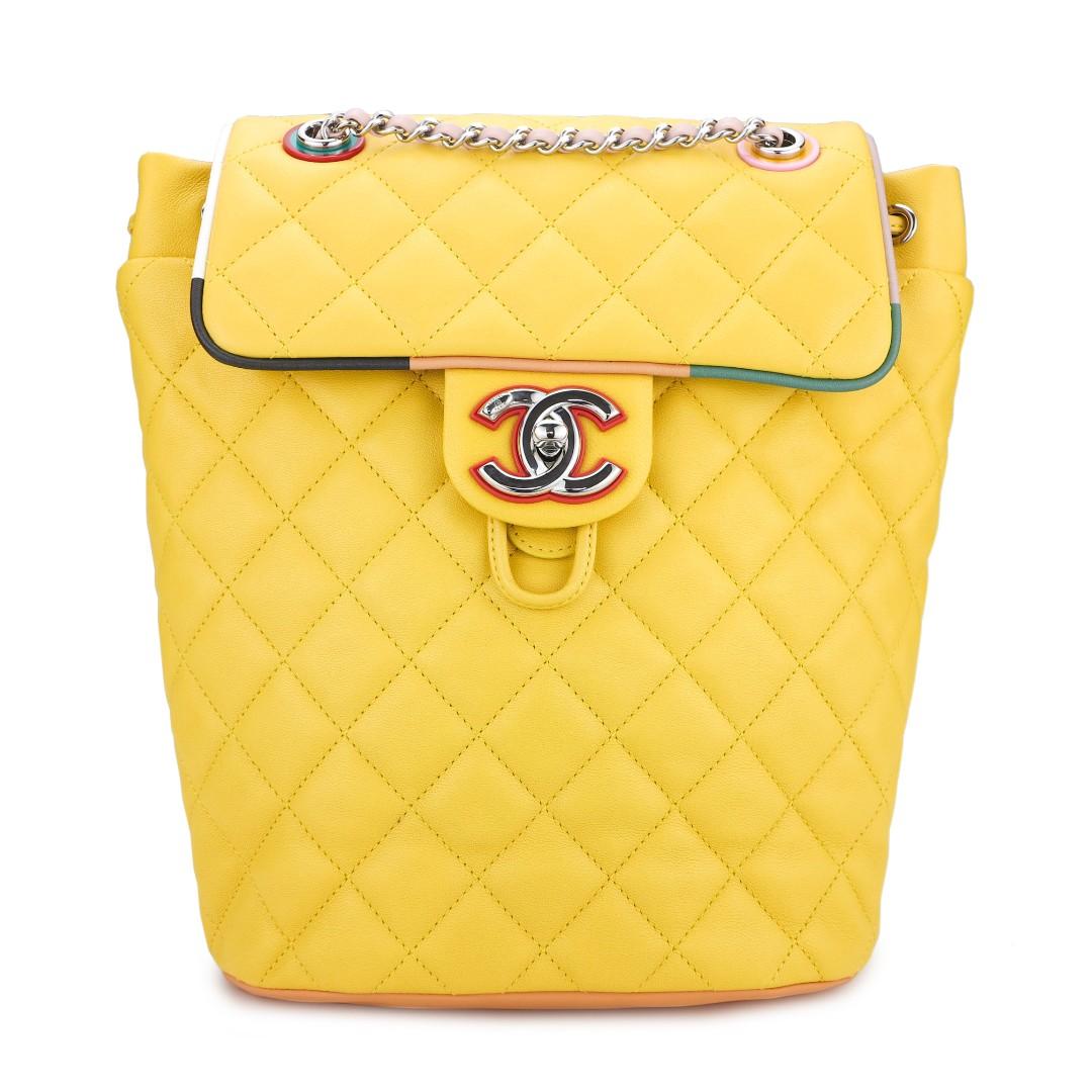 CHANEL Small Urban Spirit Backpack in Yellow Lambskin, Luxury, Bags &  Wallets on Carousell