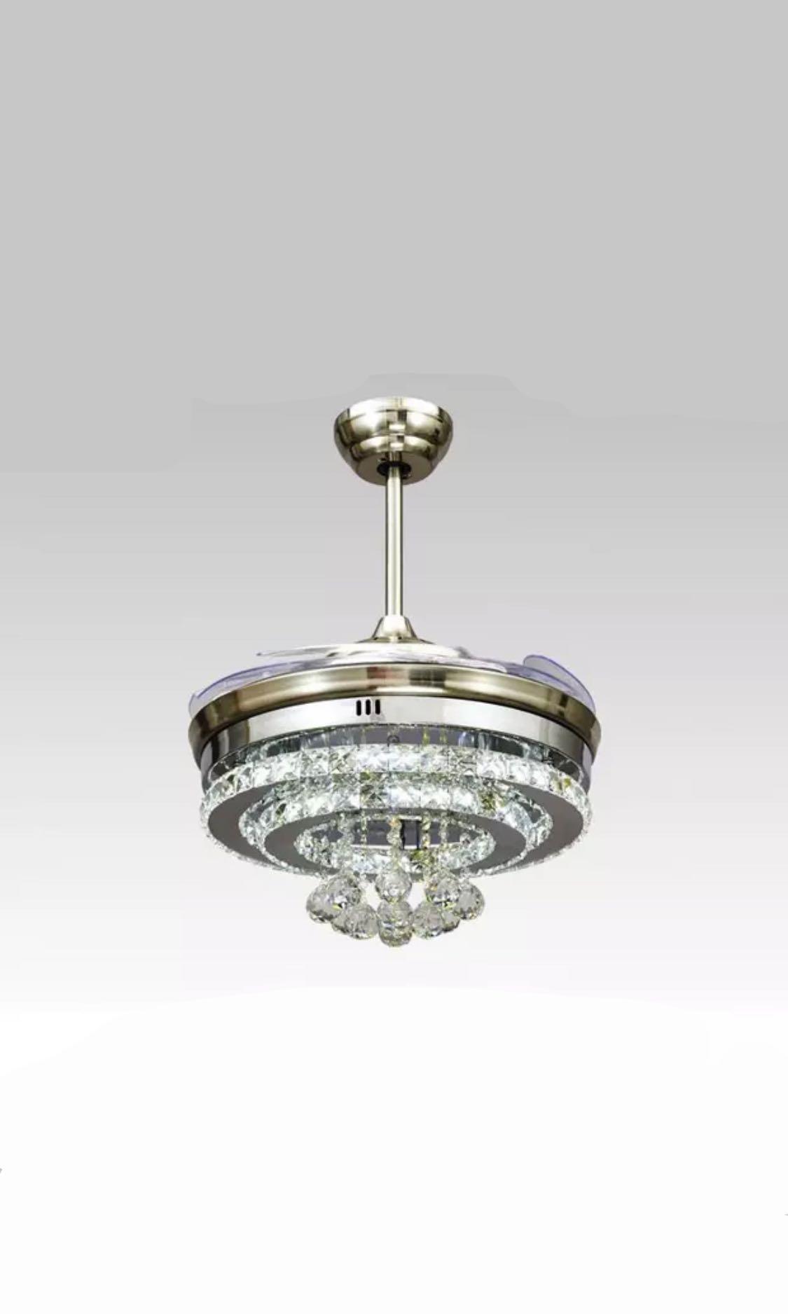 Crystal Chandelier Bladeless Ceiling Fan On Carousell