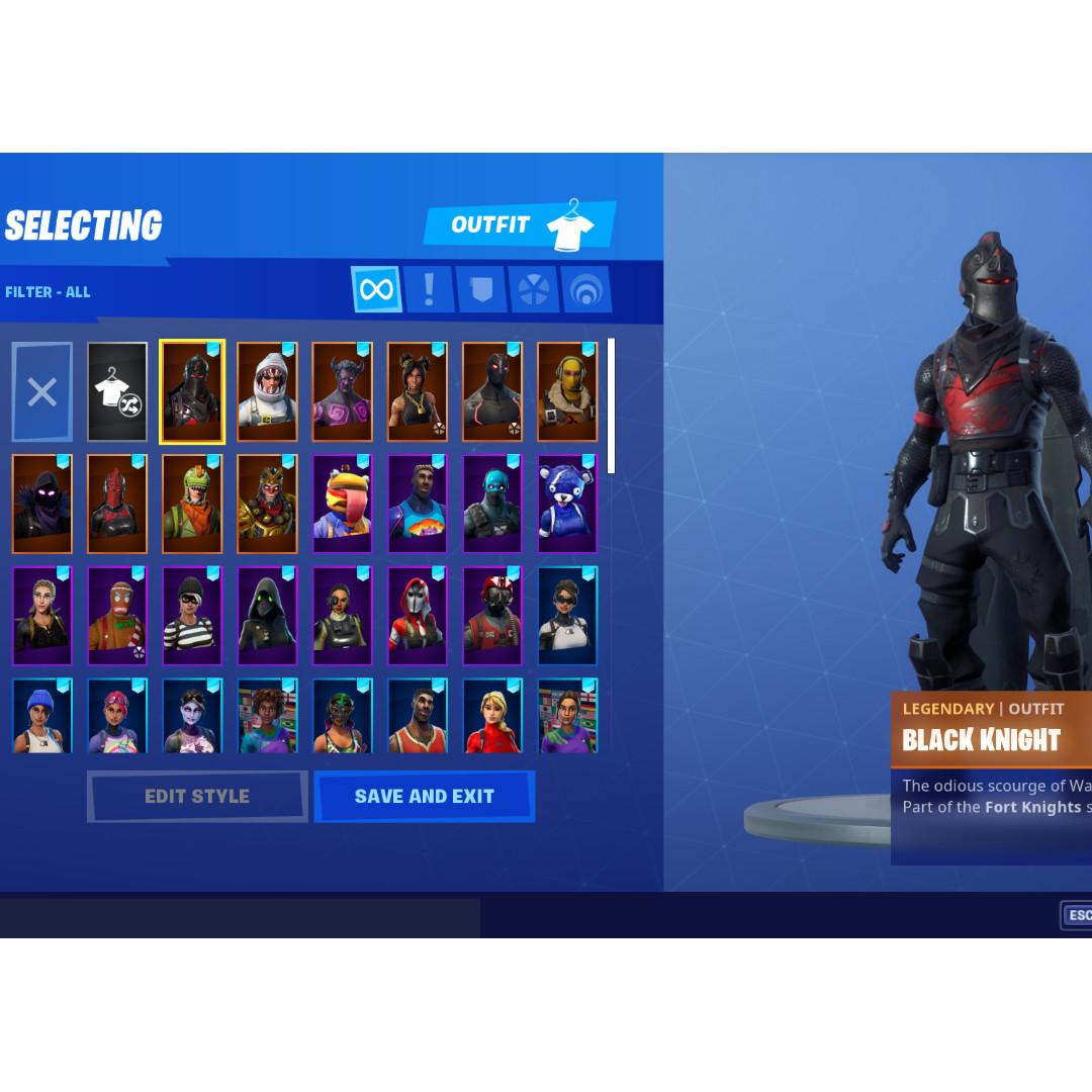 Fa Crazy Stacked Og Black Knight Fortnite Account Toys Games Video Gaming Video Games On Carousell