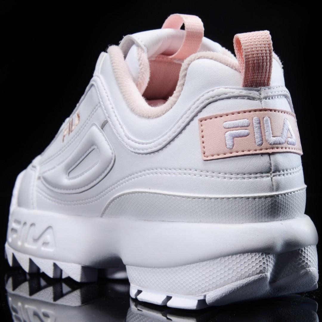 fila disruptor white pink