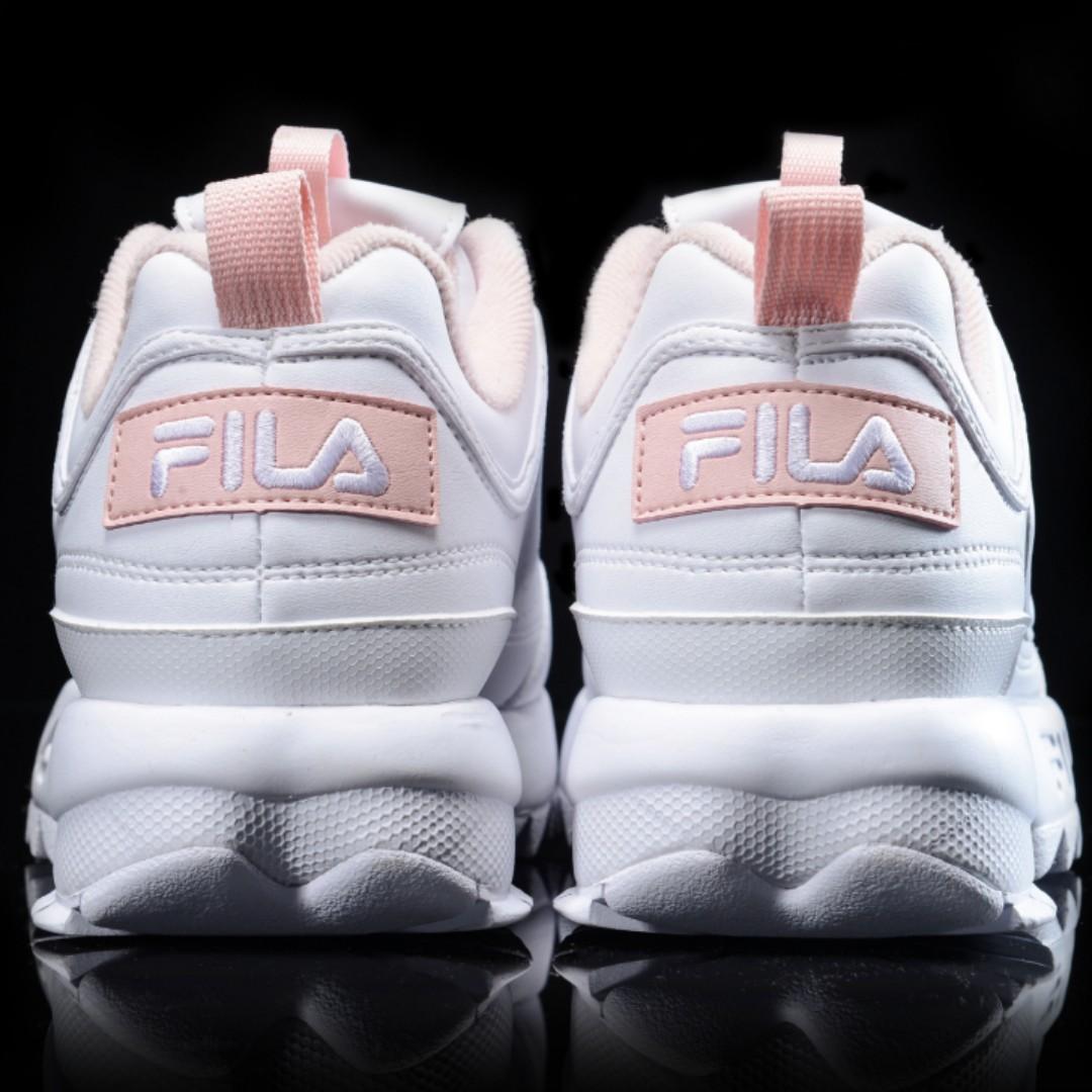 fila disruptor white pink