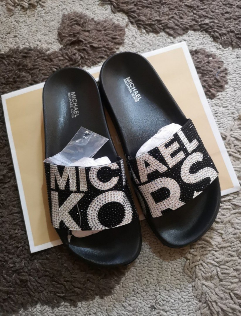 michael kors gilmore embellished slides