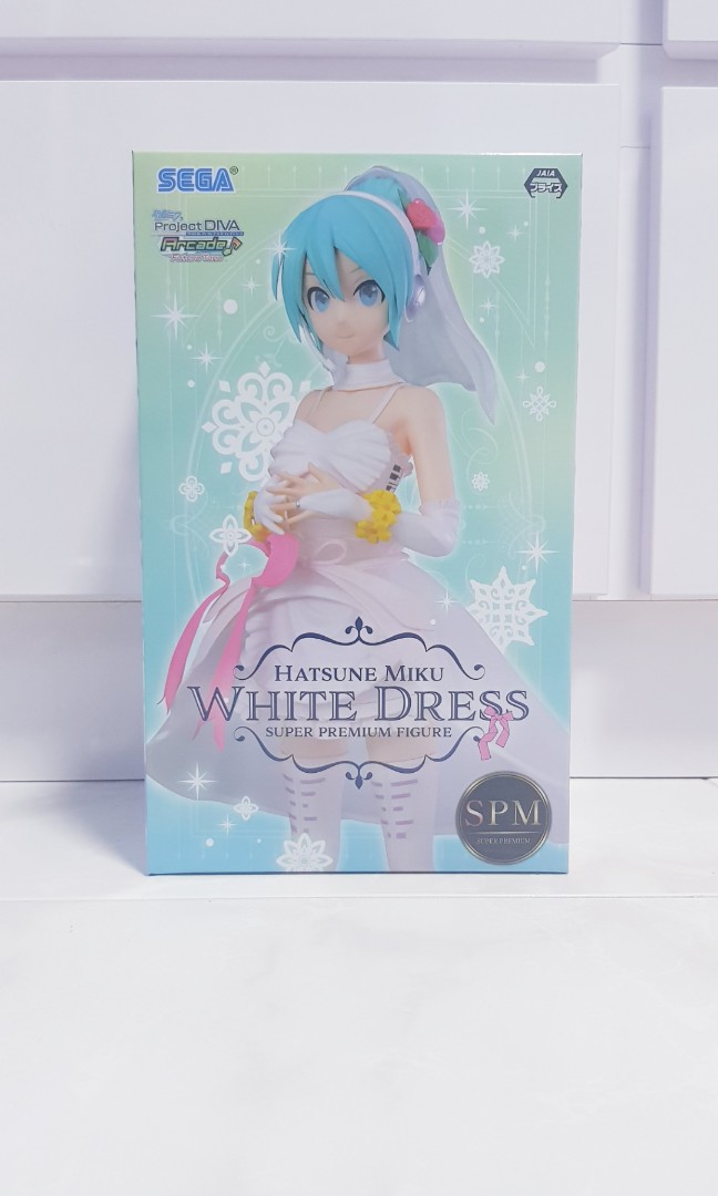 Sega Hatsune Miku Project Diva Arcade Future Tone SPM Figure White Dress w//Track